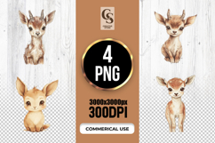 Cute Baby Deer Watercolor PNG Clipart Product Image 1