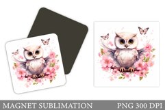 Owl Magnet Design. Owl Summer Magnet Sublimation Product Image 1
