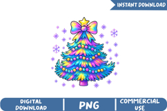 Rainbow Christmas Tree Sublimation, Christmas Png Product Image 1
