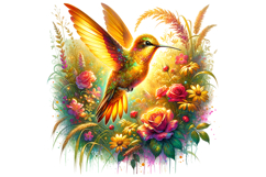 Cute Humming Bird Clipart - PNG File Product Image 1