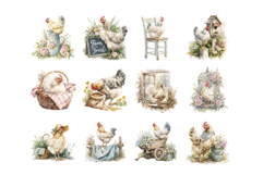 Watercolor Chicken Clipart Bundle Product Image 4