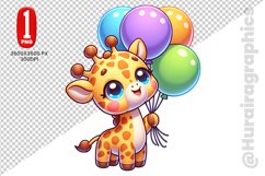 Cute Girraffe Clipart - PNG File Product Image 1