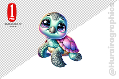 Cute Turtle Clipart - PNG File Product Image 2