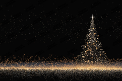 Golden Sparkling Christmas Tree with Star Product Image 1