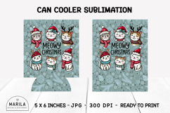 Christmas Cat Can Cooler Wrap | 12oz Sublimation #7 Product Image 1
