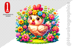 Cute Hen Clipart - PNG File Product Image 2