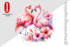 Cute Flamingo Clipart - PNG File Product Image 1