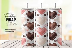 3D Heart pattern tumbler wrap sublimation png Product Image 1