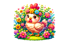 Cute Hen Clipart - PNG File Product Image 1