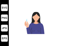 Woman holding a small vial in minimal flat design vector art Product Image 1