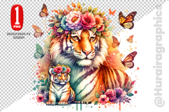 Cute Tiger Clipart - PNG File Product Image 1