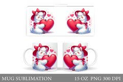 Valentines Lama Mug Design. Valentines Mug Sublimation Product Image 1