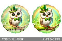St Patrick Owl Wind Spinner. St Patrick Wind Spinner Design Product Image 1