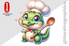 Cute Crocodile Clipart - PNG File Product Image 1