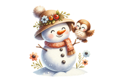 Snow Men Clipart- PNG File Product Image 2