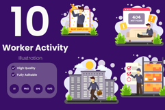 Worker Activity Illustration Pack Product Image 1