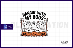 Hangin’ With My Boos PNG, Funny Ghost Halloween Shirt Product Image 1