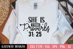 She Is Strong Proverbs 31 25 svg design Product Image 1