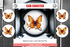 Leaf Butterfly Car Coaster Product Image 1