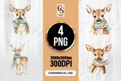 Cute Baby Deer with Scarf Clipart Sublimation PNG Product Image 1