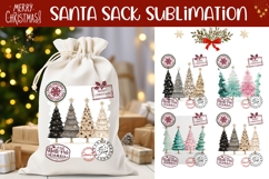 Boho Christmas Trees Santa Sack, Winter Sublimation Designs Product Image 1