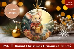 Christmas Ornament PNG, Cute Christmas Mouse Sublimation PNG Product Image 1