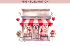 Watercolor Valentine shop png design for T-shirts Product Image 1
