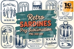 Retro Sardines PNG Bundle 10 Product Image 1