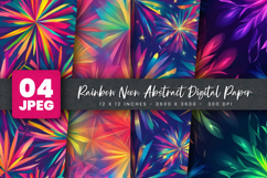 Rainbow Neon Abstract Digital Paper Product Image 1