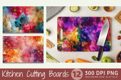 Alcohol Ink Blooms Cutting Boards sublimation Design Product Image 1