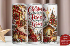 Blessed Mama Christmas 20oz Tumbler Wrap, Christian Mom Chri Product Image 2