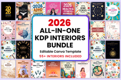2026 All-in-One KDP Interiors Bundle Canva Product Image 1