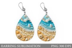 3D Sea Earring Design. 3D Seashell Earring Sublimation Product Image 1