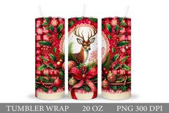 Christmas Deer Tumbler Design. Christmas Tumbler Sublimation Product Image 1