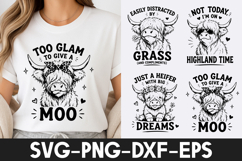 Funny Highland Cow SVG | Cute Highland Cow T-Shirt Design Product Image 1
