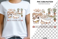 Just A Relaxing Goose PNG | Funny Self Care Goose Clipart Product Image 1