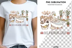 Just A Relaxing Goose PNG | Funny Self Care Goose Clipart Product Image 1