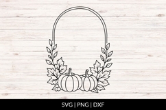 Hand Drawn Rounded Pumpkin Fall Frame SVG Product Image 1