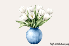 Blue Cozy Spring Home Clipart PNG Product Image 1