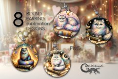 Mystic cat &amp; crow | gothic round earring Sublimation designs Product Image 1