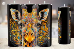 4 Giraffe Tumbler Sublimation, 20 oz Tumbler Wrap Product Image 2