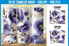 Pansy Flowers Tumbler Wrap | Flower Tumbler Sublimation Product Image 1