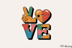 LOVE PNG, Autism Sublimation PNG Product Image 2