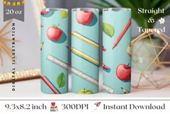 Cute School Tumbler Wrap, Sweet Apples Tumbler Template Product Image 1