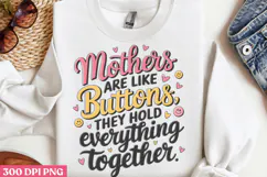 Mothers are like buttons PNG, Retro Mother Sublimation PNG Product Image 2