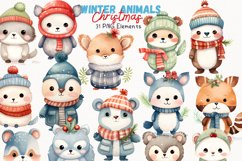 Winter Animals Christmas 31 Cliparts Collection Product Image 1