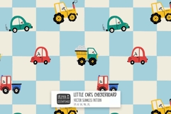 Little Cars Checkerboard Pattern Product Image 1