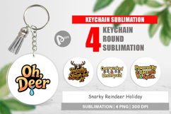 Snarky Reindeer Holiday Keychain Product Image 1
