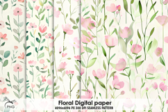 Floral digital paper, background clipart Product Image 1
