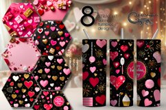 3d black &amp; pink Hearts | Skinny tumbler sublimation designs Product Image 1